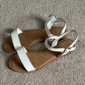 Women's White Sandals - new, size 8.5